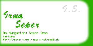 irma seper business card